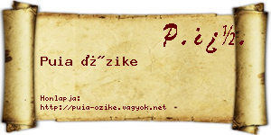 Puia Őzike névjegykártya